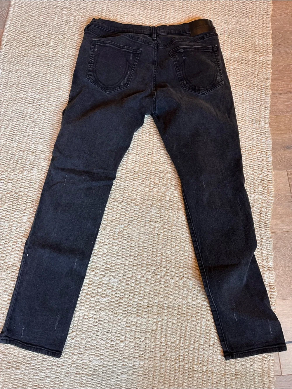 True Religion Black Rocco Relaxed Skinny Jeans